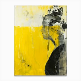 Abstract Of A Woman In Yellow And Black Canvas Print