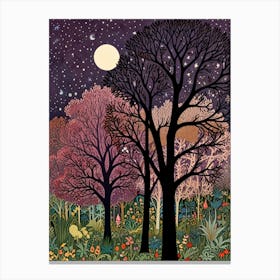 William Morris Night In The Forest 4 Canvas Print