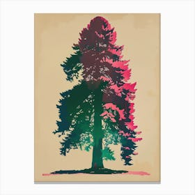 Redwood Tree Colourful Illustration 2 Canvas Print