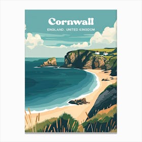 Cornwall England Beach Vacation Travel Art Canvas Print