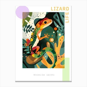 Forest Green Moorish Gecko Abstract Modern Illustration 2 Poster Canvas Print