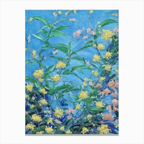 Goldenrod Floral Print Bright Painting 2 Flower Canvas Print