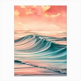 Ocean Waves At Sunset 2 Canvas Print