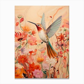 Hummingbird 2 Detailed Bird Painting Canvas Print