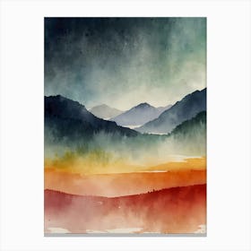 Watercolor Of Mountains 3 Canvas Print