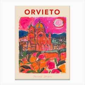 Orvieto Italia Travel Poster Canvas Print