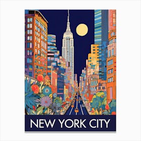 New York City Night United States Travel Print Painting Cute Canvas Print