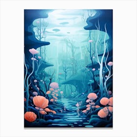 Underwater Abstract Minimalist 11 Canvas Print