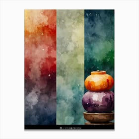 Watercolor Pots Canvas Print