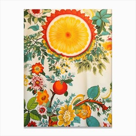 Oranges And Flowers Canvas Print