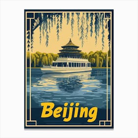 Aihrgdesign A Mid Century Modern Travel Poster For Beijing Canvas Print