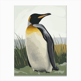 Emperor Penguin Deception Island Minimalist Illustration 1 Canvas Print