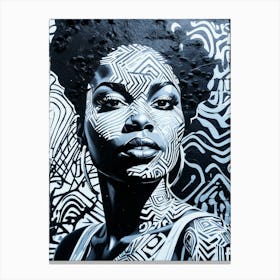 Graffiti Mural Of Beautiful Black Woman 241 Canvas Print