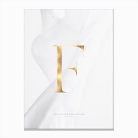 Letter F Gold Canvas Print