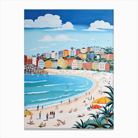 Bondi Beach, Sydney, Australia, Matisse And Rousseau Style 2 Canvas Print