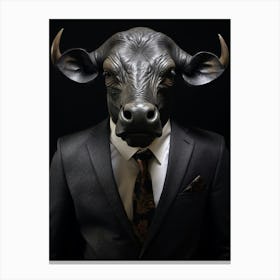 African Buffalo Wearing A Suit 1 Canvas Print