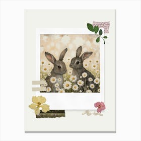 Scrapbook Bunnies Fairycore Painting 6 Canvas Print