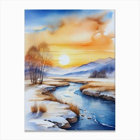 Winter Landscape Painting 9 Canvas Print