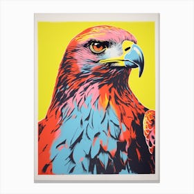 Andy Warhol Style Bird Red Tailed Hawk 2 Canvas Print