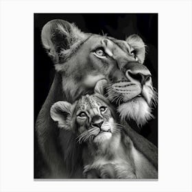 Lion And Cub Canvas Print