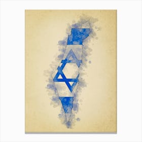 Israel Flag Vintage 1 Canvas Print