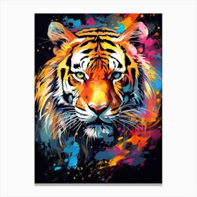 Tiger Art In Abstract Art Style 3 Canvas Print