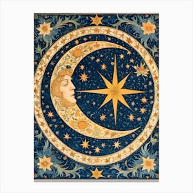 Moon And Stars 4 Canvas Print