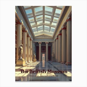 British Museum England Travel Illustration Leinwandbild