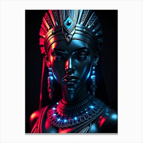 Metallic Cleopatra - Diverse Art Illustration 79 Canvas Print