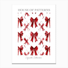 Dark Red Bows 1 Pattern Poster Canvas Print
