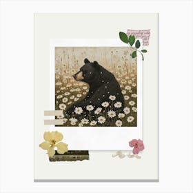 Scrapbook Black Bear Fairycore Painting 4 Canvas Print