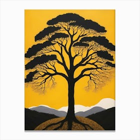 Discover The Beauty Of A Sunset Over A Landscape Filled With Black Tree (10) Canvas Print
