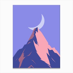 Moon And Mountain Canvas Print