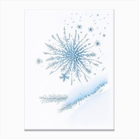 Frost, Snowflakes, Pencil Illustration 1 Canvas Print