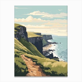 The Causeway Coast Way Northern Ireland 1 Hiking Trail Landscape Canvas Print
