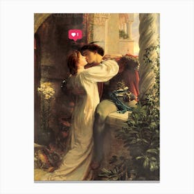 Kiss Of Romeo And Juliet Canvas Print