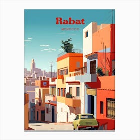 Rabat Morocco Streetview Travel Art Illustration Canvas Print