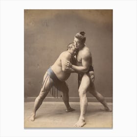Sumo Wrestlers, 1870 Canvas Print