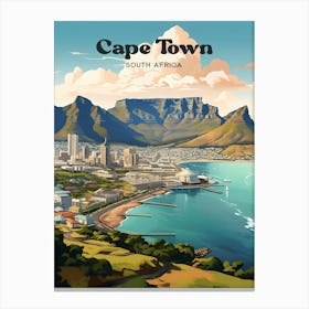 Cape Town South Africa Vintage Travel Art Canvas Print