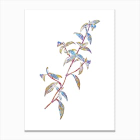 Stained Glass Birdbill Dayflower Mosaic Botanical Illustration on White n.0202 Canvas Print