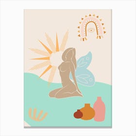 Aphrodisiac. Boho Mystical Girl — boho poster, boho wall art 2 Canvas Print