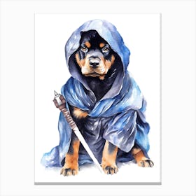 Rottweiler Dog As A Jedi 4 Canvas Print
