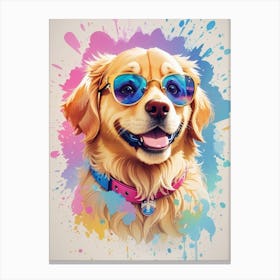 Funny Corgi Dog Wearing Glasses Canvas Print