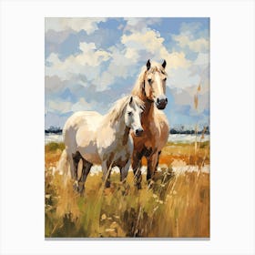 Horses Painting In Pampas Region, Argentina 1 Canvas Print