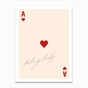 Retro Ace Of Hearts Playing Card Canvas Print