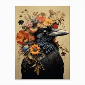 Bird With A Flower Crown Crow 4 Canvas Print