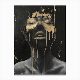 Gold And Black 17 Canvas Print