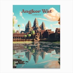 Angkor Wat Cambodia Buddha Temple Travel Art 1 Canvas Print