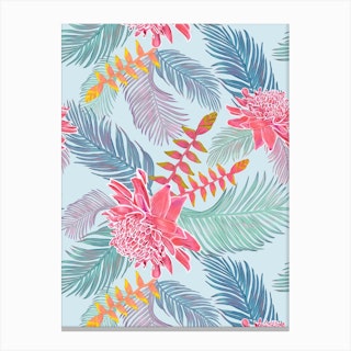Ginger Flower Leaves Canvas Print