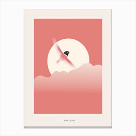 Minimalist Swallow 1 Bird Poster Canvas Print